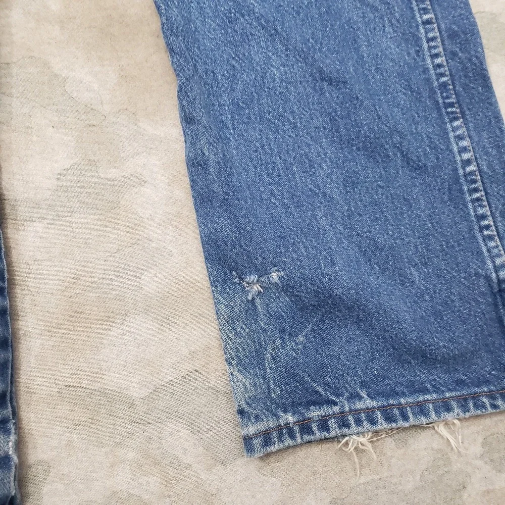 Vintage Wrangler 13MWZ Jeans Mens 32x34 Blue Western USA Cowboy Cut Whiskered